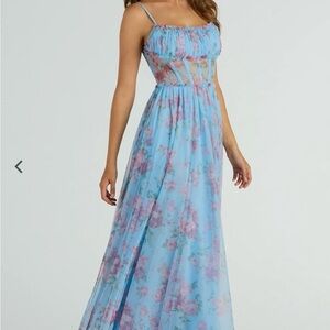 Windsor Blue Floral Maxi Dress